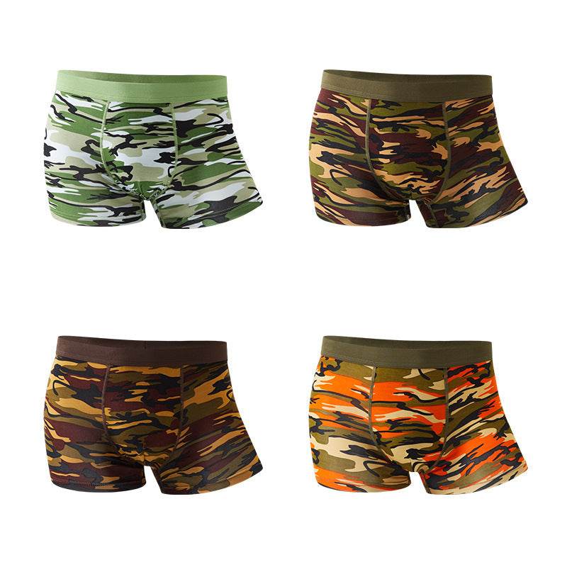 Camouflage Men's Underwear Modal Breathable Boxers Mid-waist Printed Boxers - Mubimart