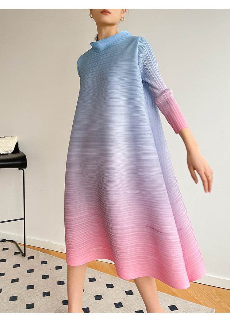 Pleated Plus Size Dress Women - Mubimart