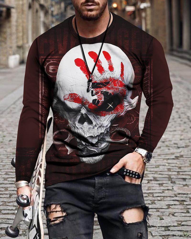 Mens Letter Crew Neck Slim Fit Casual Print T Shirt - Mubimart