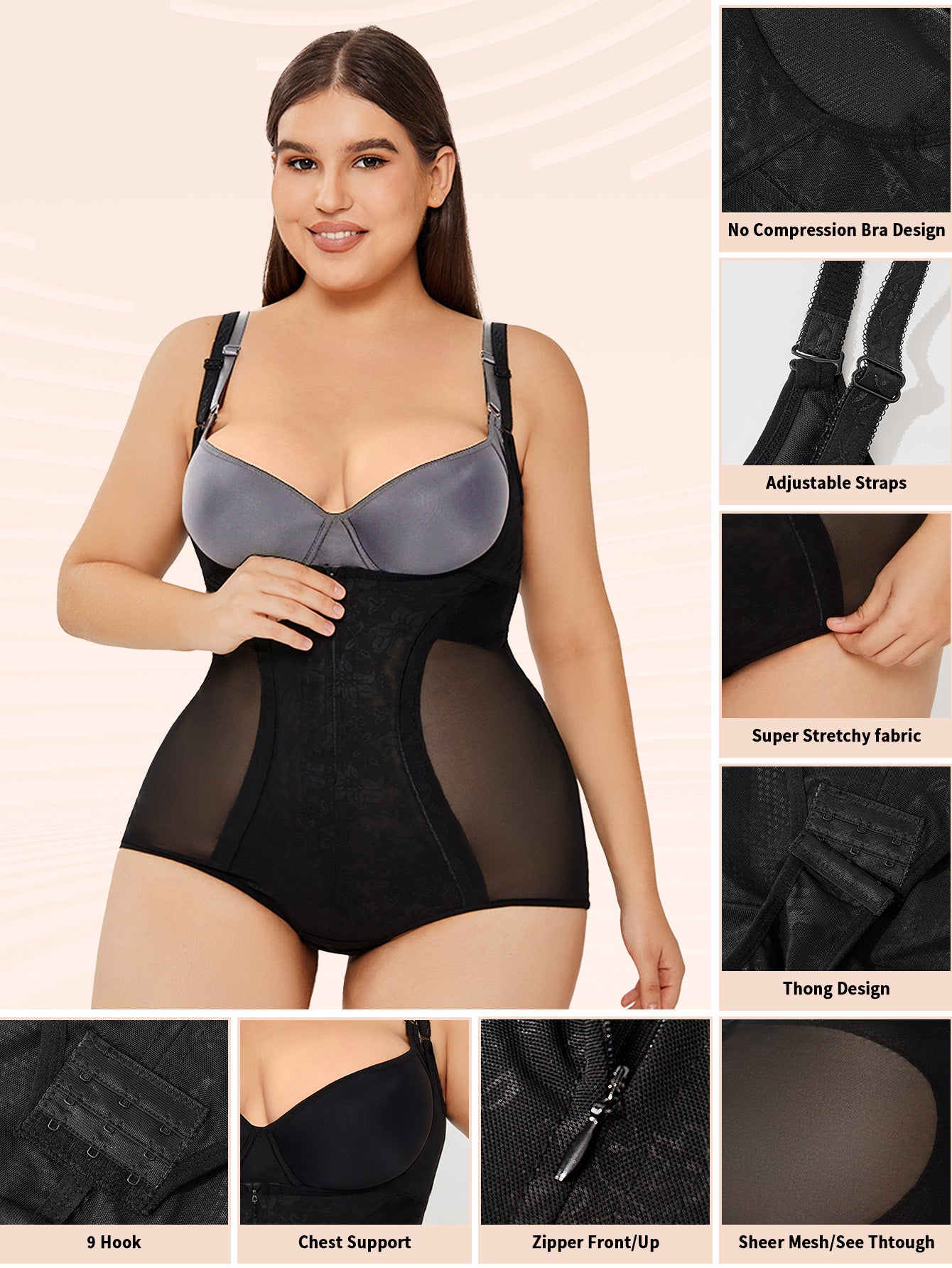 Shapewear Bodysuit Tummy Control Slim Body Shaper - Mubimart -  