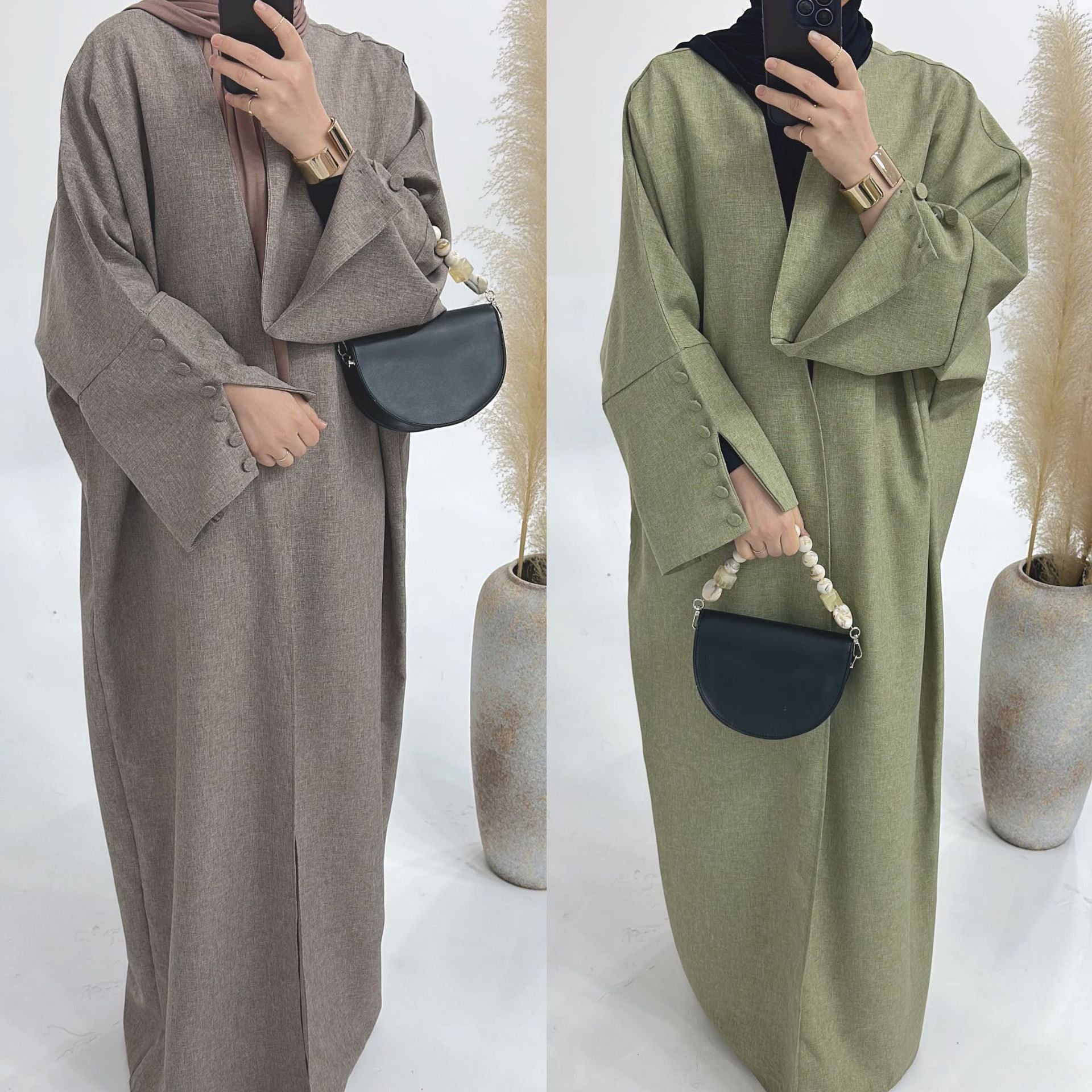 Dubai Middle East Turkey Loose Plus Size Elegant Cardigan Robe - Mubimart - Plus Size Robe 