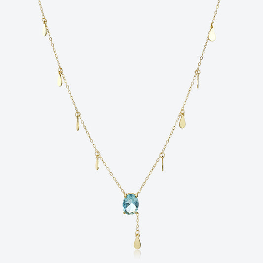 Silver Blue Diamond Fashion Necklace For Women