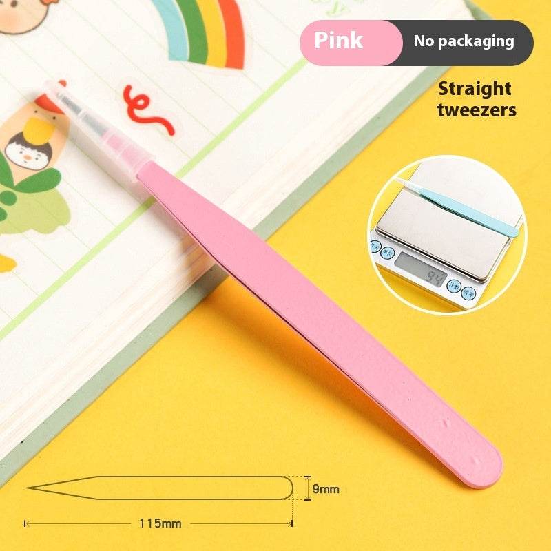 Hand Account Tweezers Stainless Steel Color DIY Elbow Clip Hand Tool Goo Card Tweezers - Mubimart