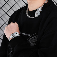 Mens Fashion Metal Clasp Necklace Collarbone Chain