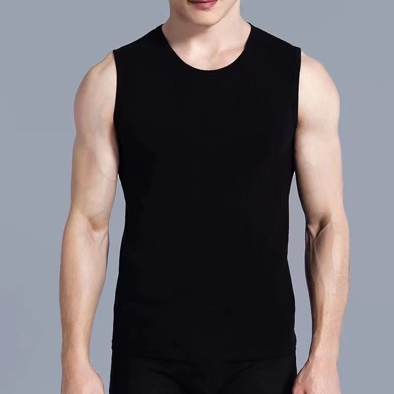 Men's Fashion Wide Shoulder Sports Round Neck Undershirt