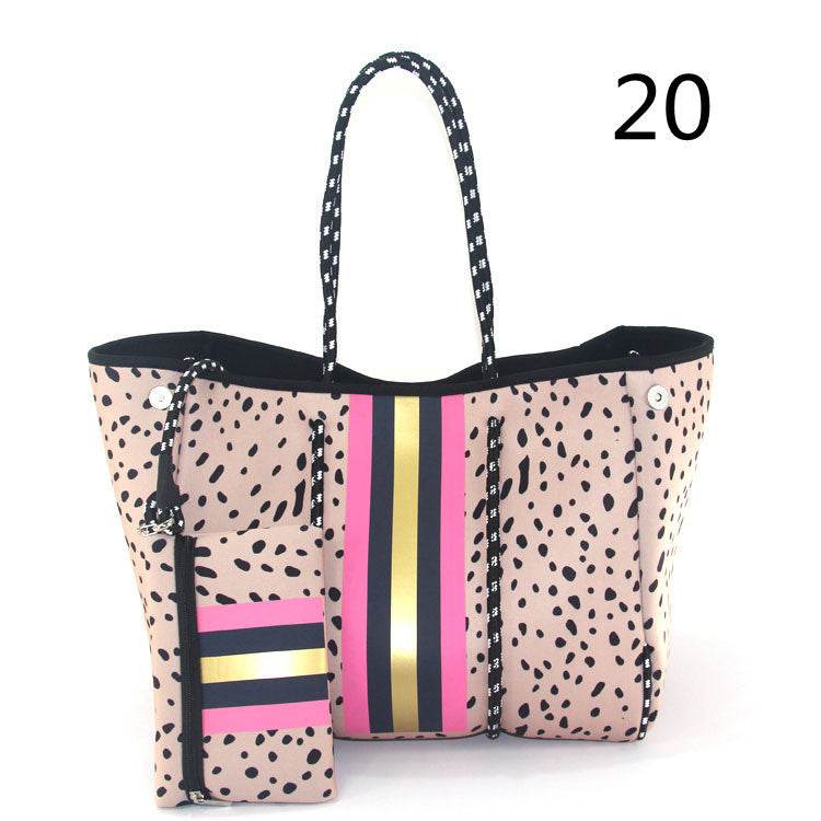 Fashionx Spain Women Luxury Shoulder Bag Large Neoprene Light Bolsas Female Travel Beach Holiday Handbags - Mubimart