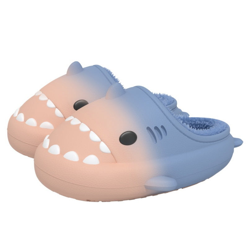 Waterproof Gradient Shark Cotton Slipper - Mubimart -  