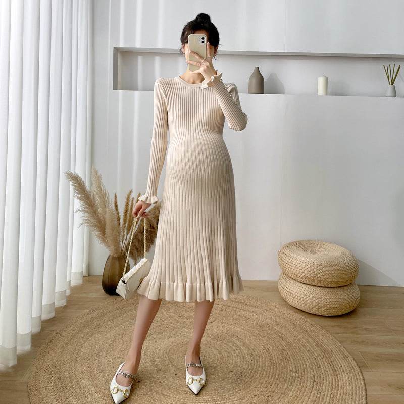 New Style Maternity Sweater Knitted Dress - Mubimart