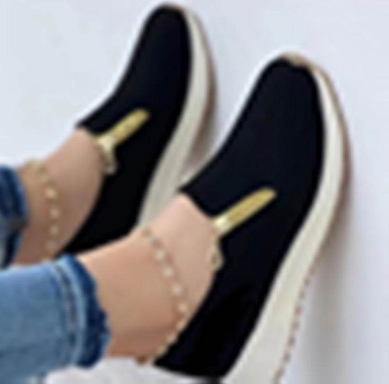 Women's Zipper Sports Shoes Women's Flat Pointed Toe - Mubimart