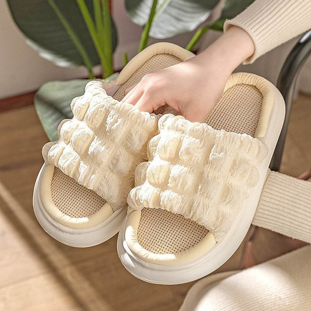 Women's Linen Slipper Indoor Household Cotton And Linen Non-slip - Mubimart