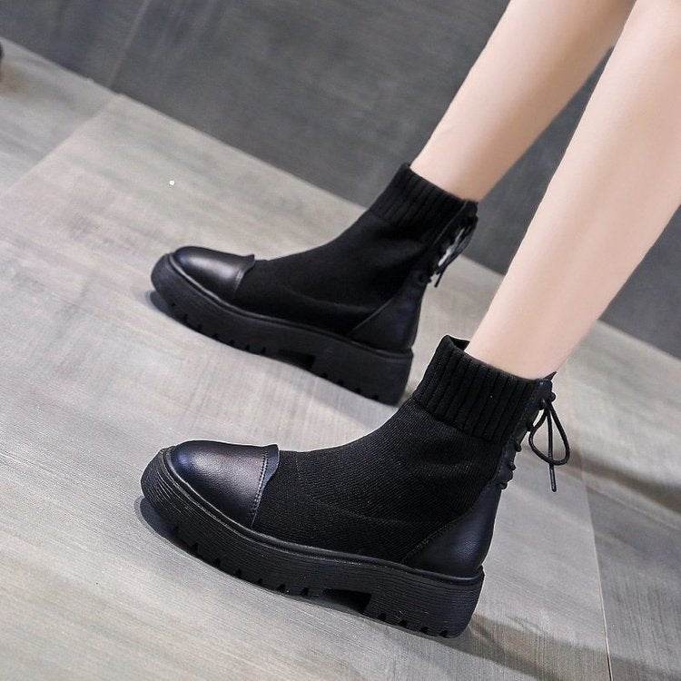 Fashion Martin Boots Women Mid Tube - Mubimart