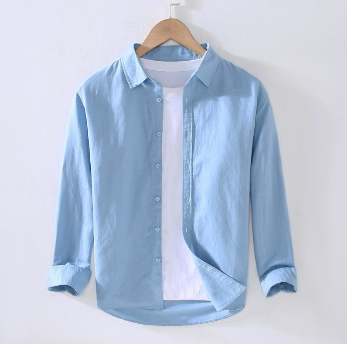 Cotton linen shirt men