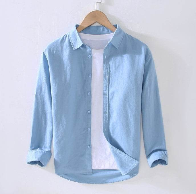 Cotton linen shirt men - Mubimart