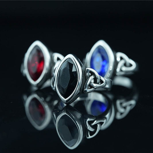 Fashion Retro Gem Titanium Steel Ring For Men And Women Ethnic Style - Mubimart