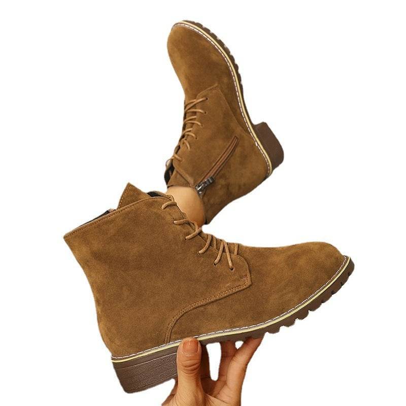 Short Boots Women Round Toe Martin Boots Women - Mubimart