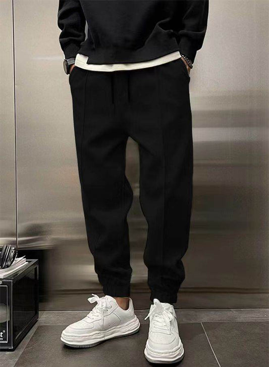 Thicken Ankle-tied Drawstring Leisure Sweatpants - Mubimart