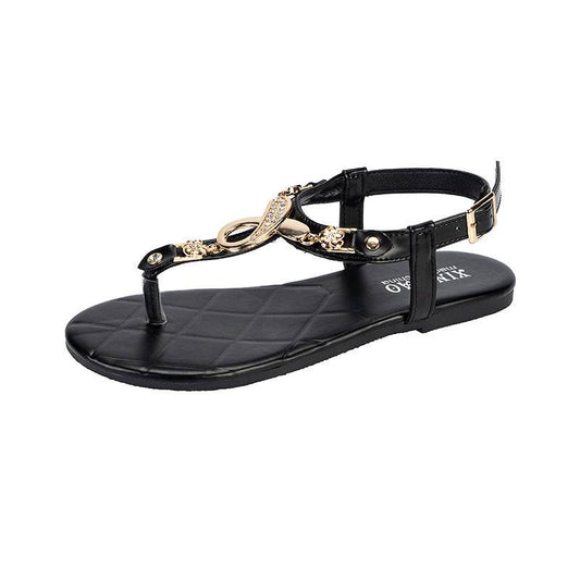 Summer Buckle Flip-flops Bohemian Style Flip-flops Flat Sandals - Mubimart