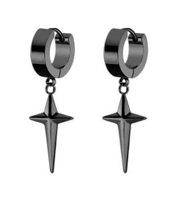 Stainless Steel Tassel Single Point Stud Men Pierced Earrings - Mubimart