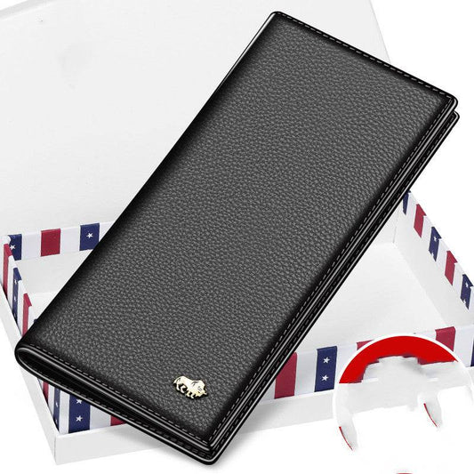 American Bison Wallet Mens Long Leather - Mubimart