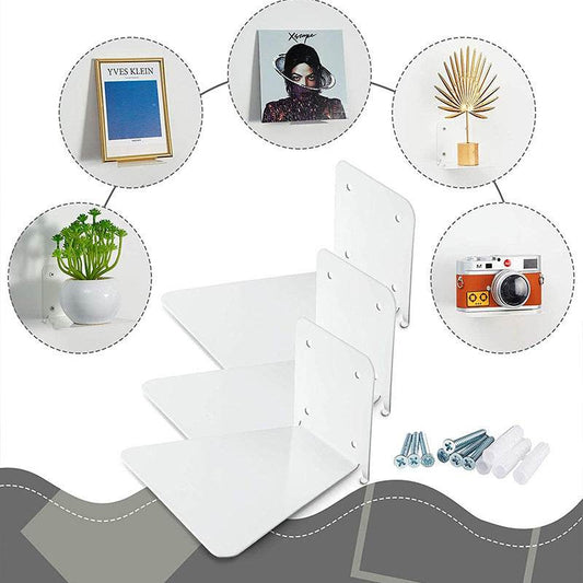 Iron Floating Shelf Invisible Wall-mounted Bookshelf - Mubimart