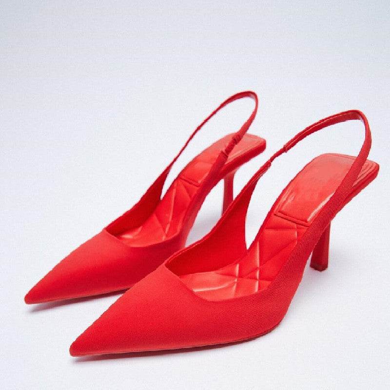 High Heel Mules Purple Pointed Toe Elegant Stiletto Heel - Mubimart