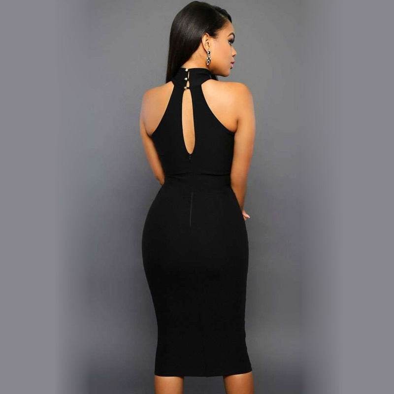 Sling Dress Formal Dress Ladies Prom Dinner Black Strapless - Mubimart