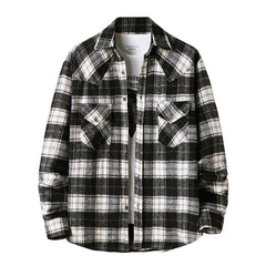 Men's New Style Hanging Shot American Flannel Plaid Shirt Jacket Shirt