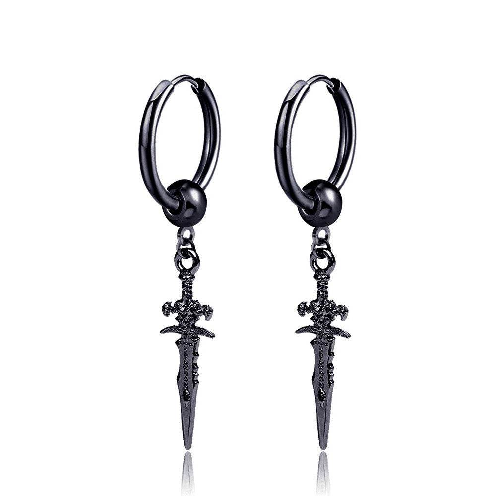 Mens Personalised Vintage Rattle Arrow Earrings - Mubimart