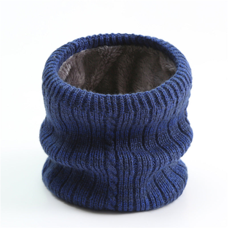 Twist Wide Striped Fleece-lined Knitting Scarf For Men