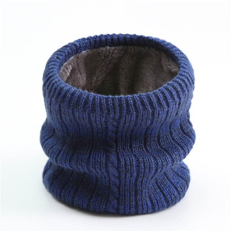 Twist Wide Striped Fleece-lined Knitting Scarf For Men - Mubimart