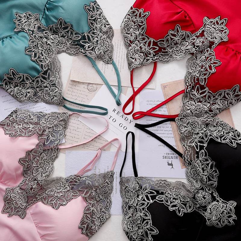 5pcs Pajama Set Women Kimono Robes Sets With Camisole And Pants - Mubimart