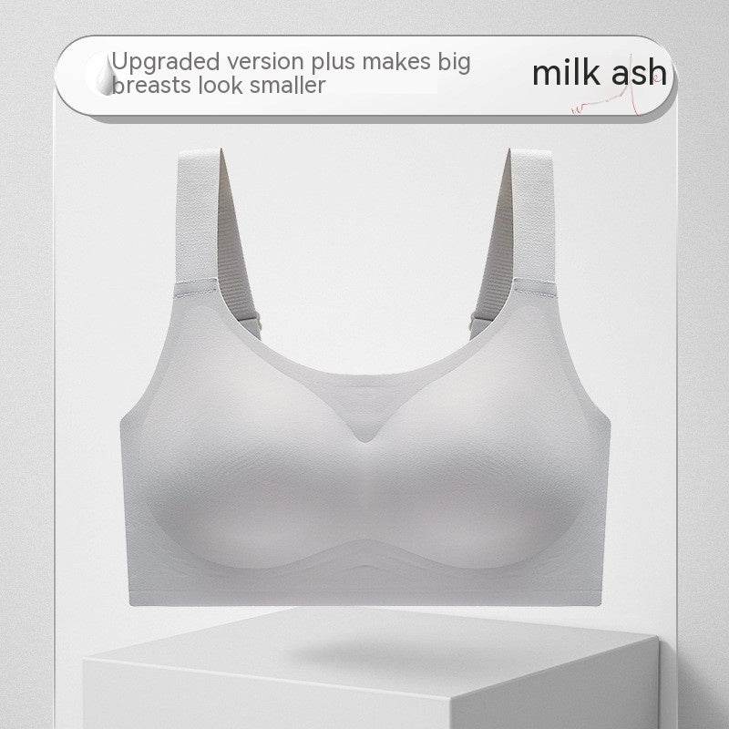 Women's Large Shoulder Strap Seamless Wireless Bra - Mubimart