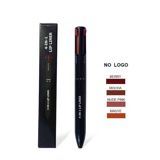 4 In 1 Makeup Lipliner Pencil Waterproof Touch Up Long Lasting Easy Color Ballpoint Eyeliner Pen - Mubimart