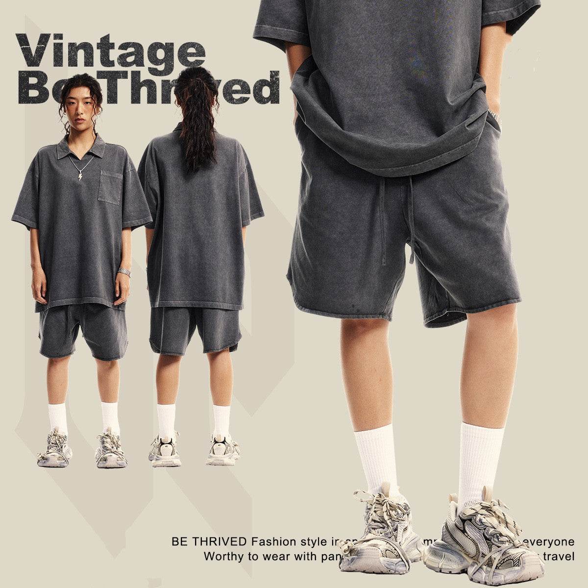 Washed Old Youth Couple Workout Sports Men Casual Shorts - Mubimart