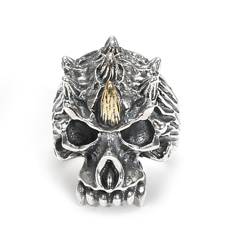 Open Personalized Skull Ring For Men