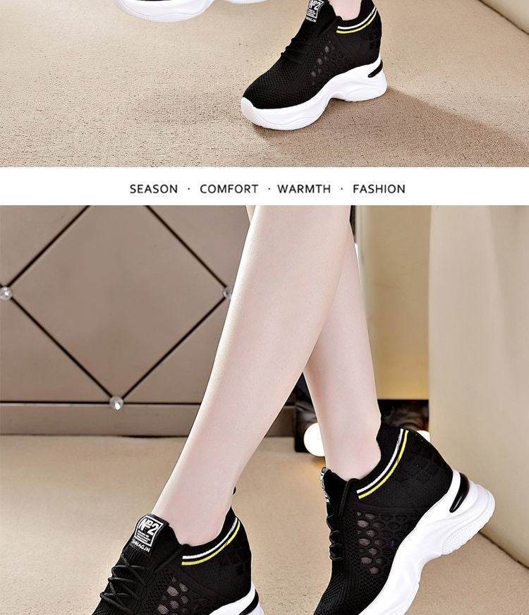 Breathable Slimming Height Increasing Insole Women's Shoes Casual Sneaker Women - Mubimart