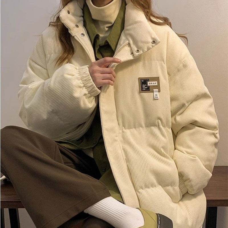 Corduroy Cotton-padded Coat For Men And Women Winter Thickened French Coat - Mubimart