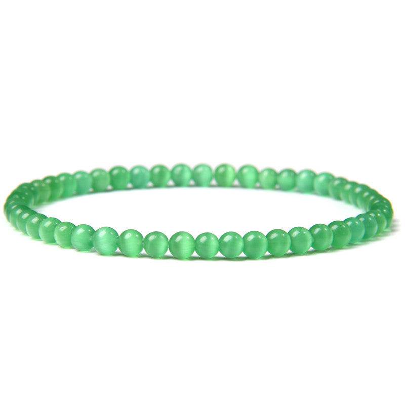 4mm Natural Agate Stone Beads Energy Charm Bracelet For Women - Mubimart