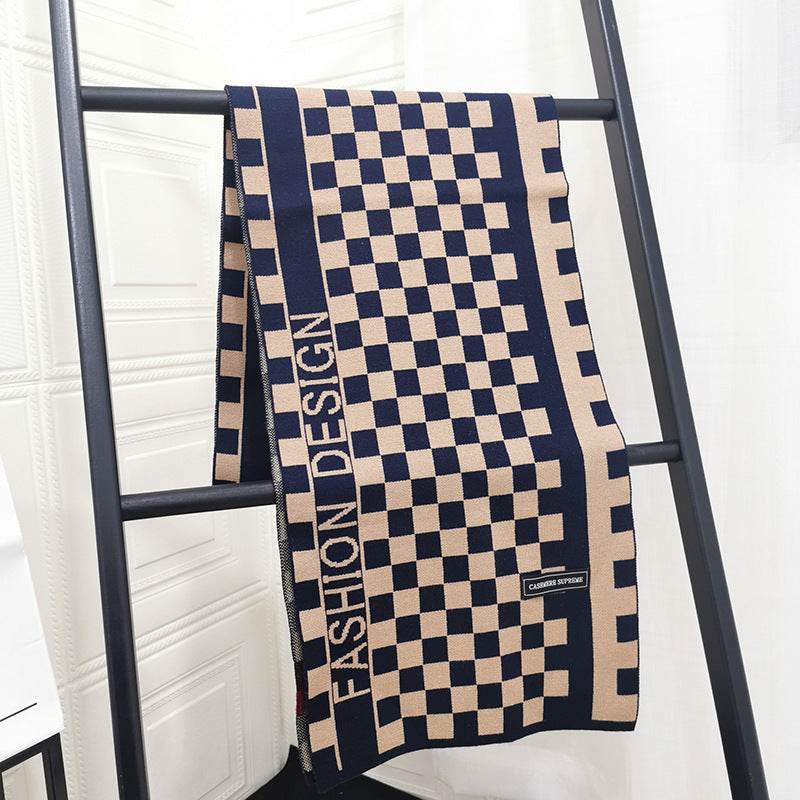 Spring-autumn-winter Knitted Scarf Men Dongdaemun Korean Youth Art - Mubimart