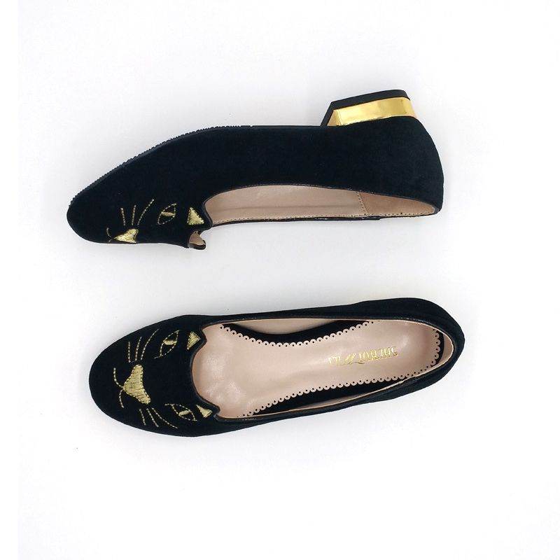 Cute Black Cat Ballet Flats - Mubimart