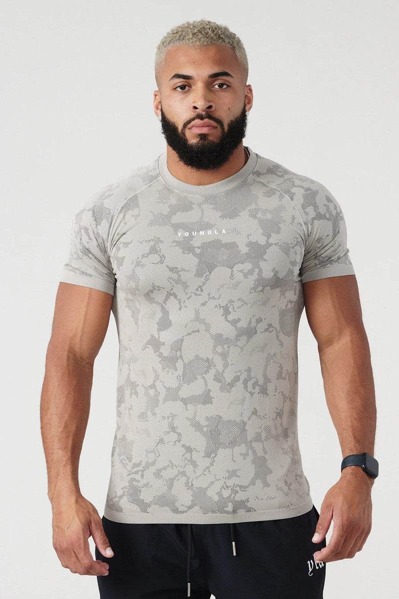 Workout Clothes Camouflage Sports T-shirt Men - Mubimart