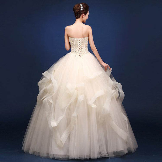 One-shoulder Wedding Dresses Are Neatly Repaired - Mubimart
