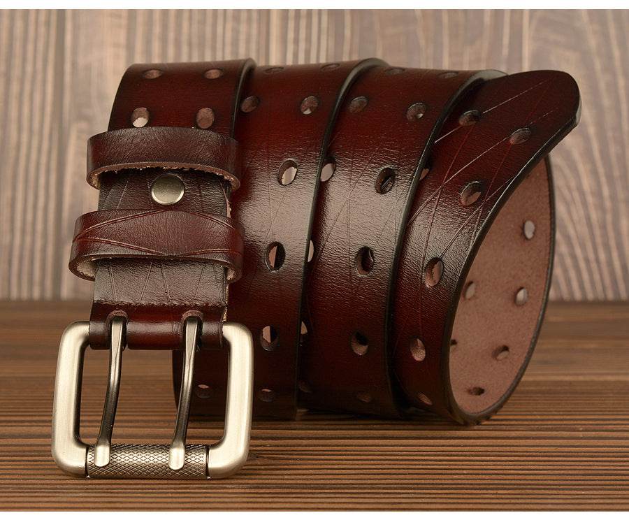 Men's Belt Leather Personality Belt Men's Casual Jeans Belt - Mubimart