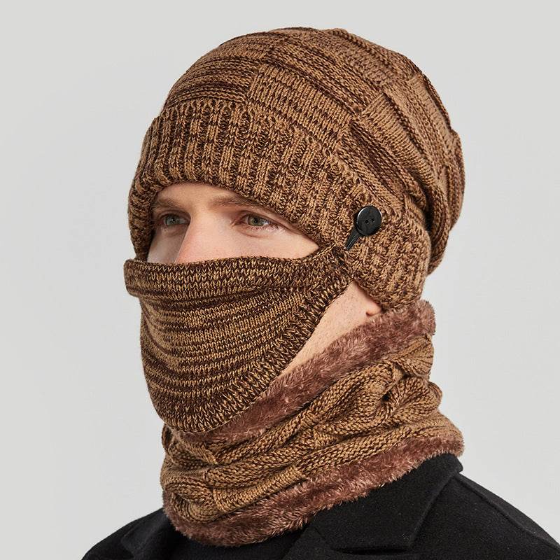 Hat Scarf Mask Three-piece Suit For Men To Keep Warm - Mubimart