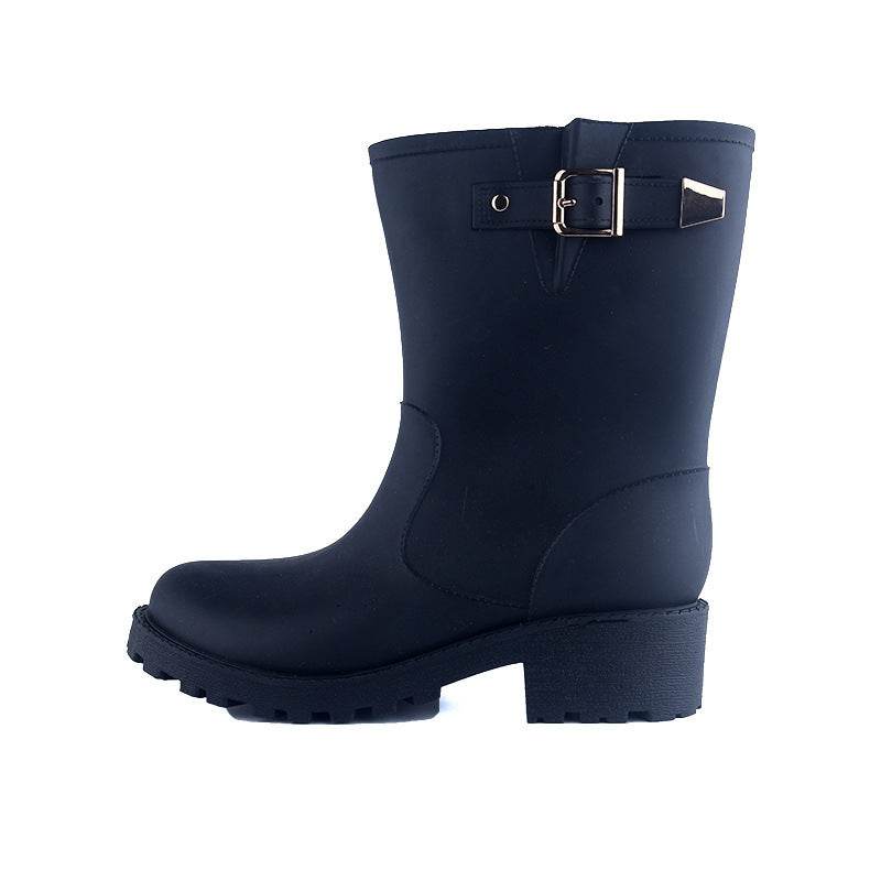 Fashion Temperament Non-slip Waterproof Shoes Rubber Rain Boots Women - Mubimart