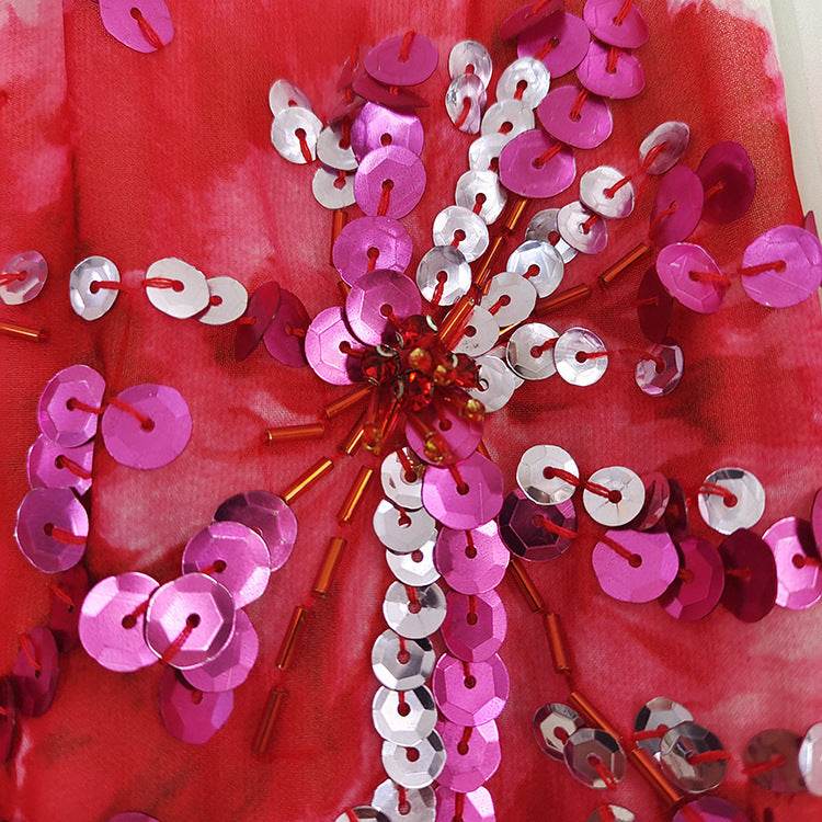 Fashionable Retro Formal Dress Roses - Mubimart