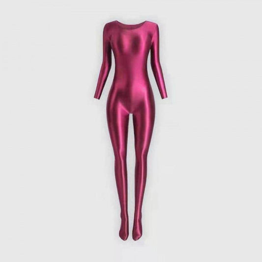 Stretch Gloss Bodysuit Shapewear Vest Leggings Ladies - Mubimart