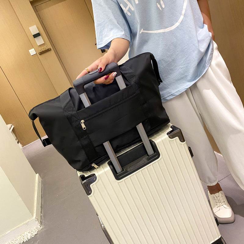 Foldable Storage Travel Bag Waterproof Large Capacity Gym Fitness Bag Weekender Overnight For Women - Mubimart