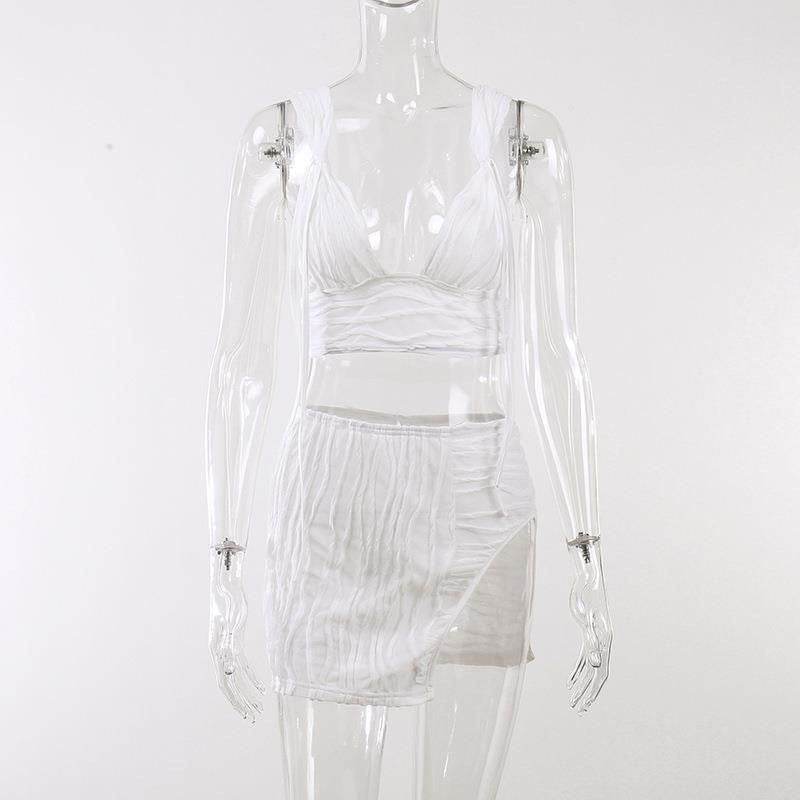 Women's Fork Slip Dress Hot Girl Suit - Mubimart