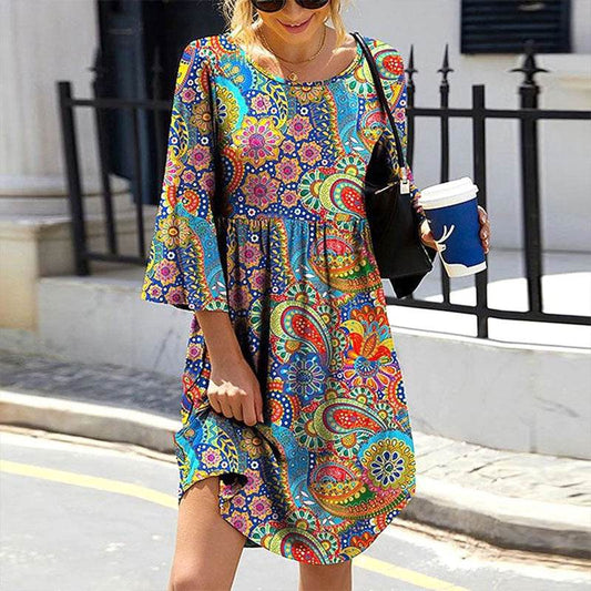Elegant Print Sexy Slip Dress - Mubimart